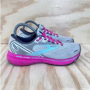 Brooks - Ghost 14 - Running Shoes - Gray/Pink - Women's - 7.5(B) - 1203561B024